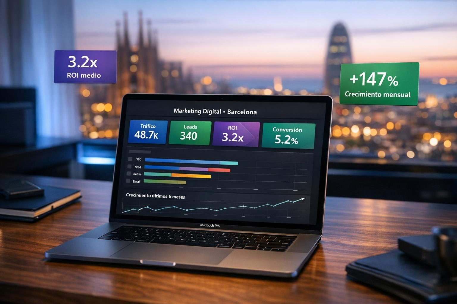 Agencia de marketing digital en Barcelona — Dashboard multicanal